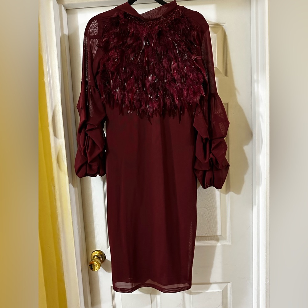 MIDI deep red dress